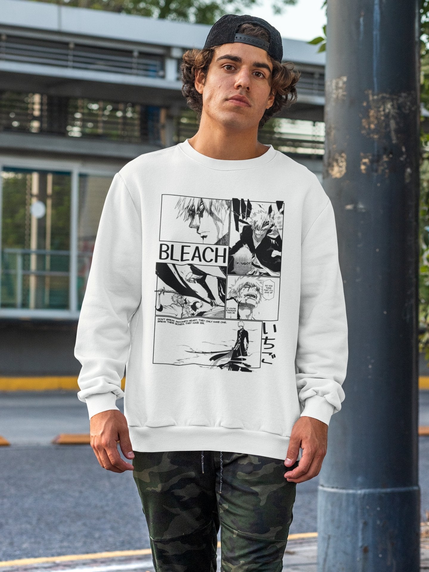 Bleach Manga Panel Unisex Heavy Blend Crewneck Ichigo Sweatshirt - Wolf & Bear