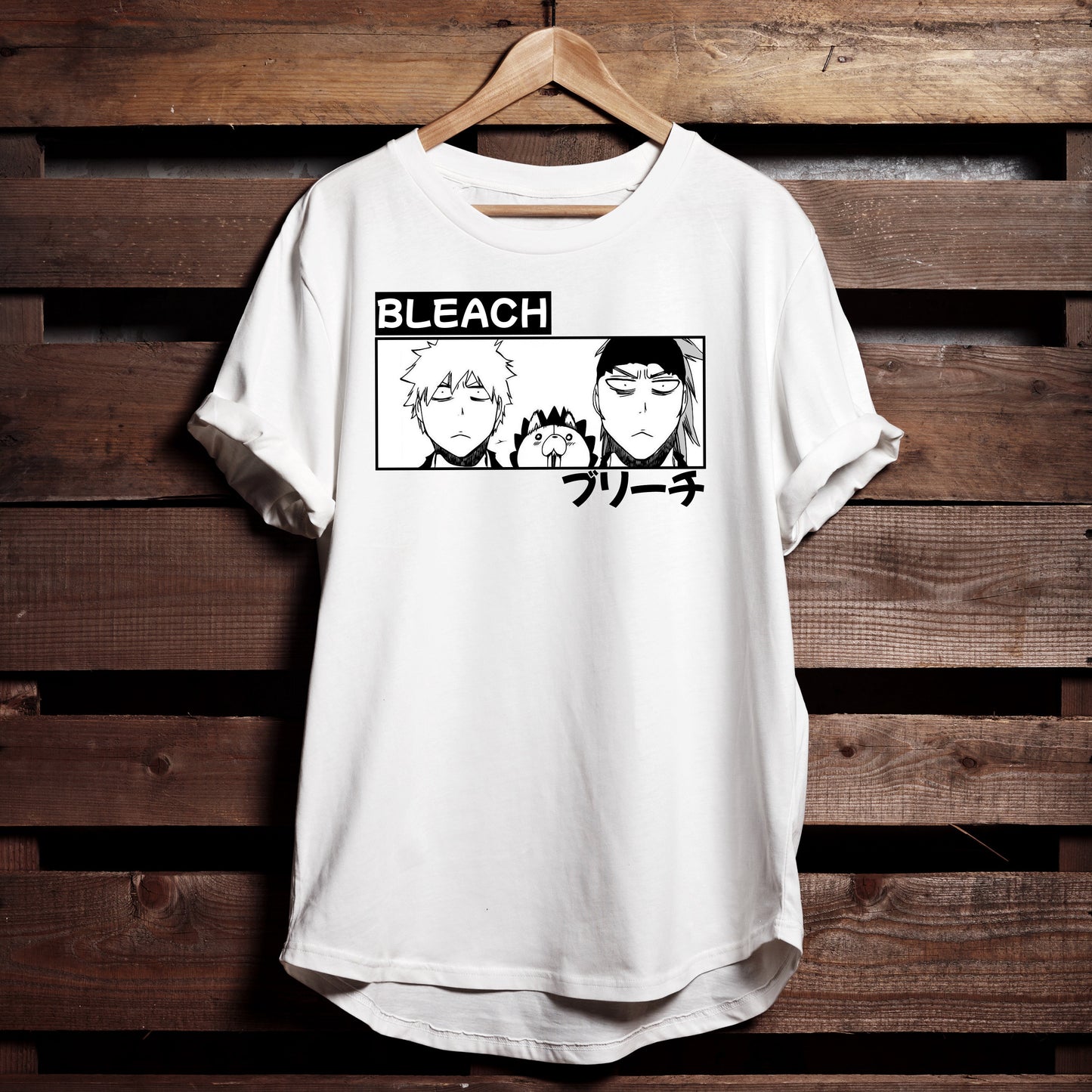 Bleach Manga Premium Unisex Crewneck T-shirt, Ichigo Kurosaki, Renji Abarai, Kon, Anime Shirt - Wolf & Bear