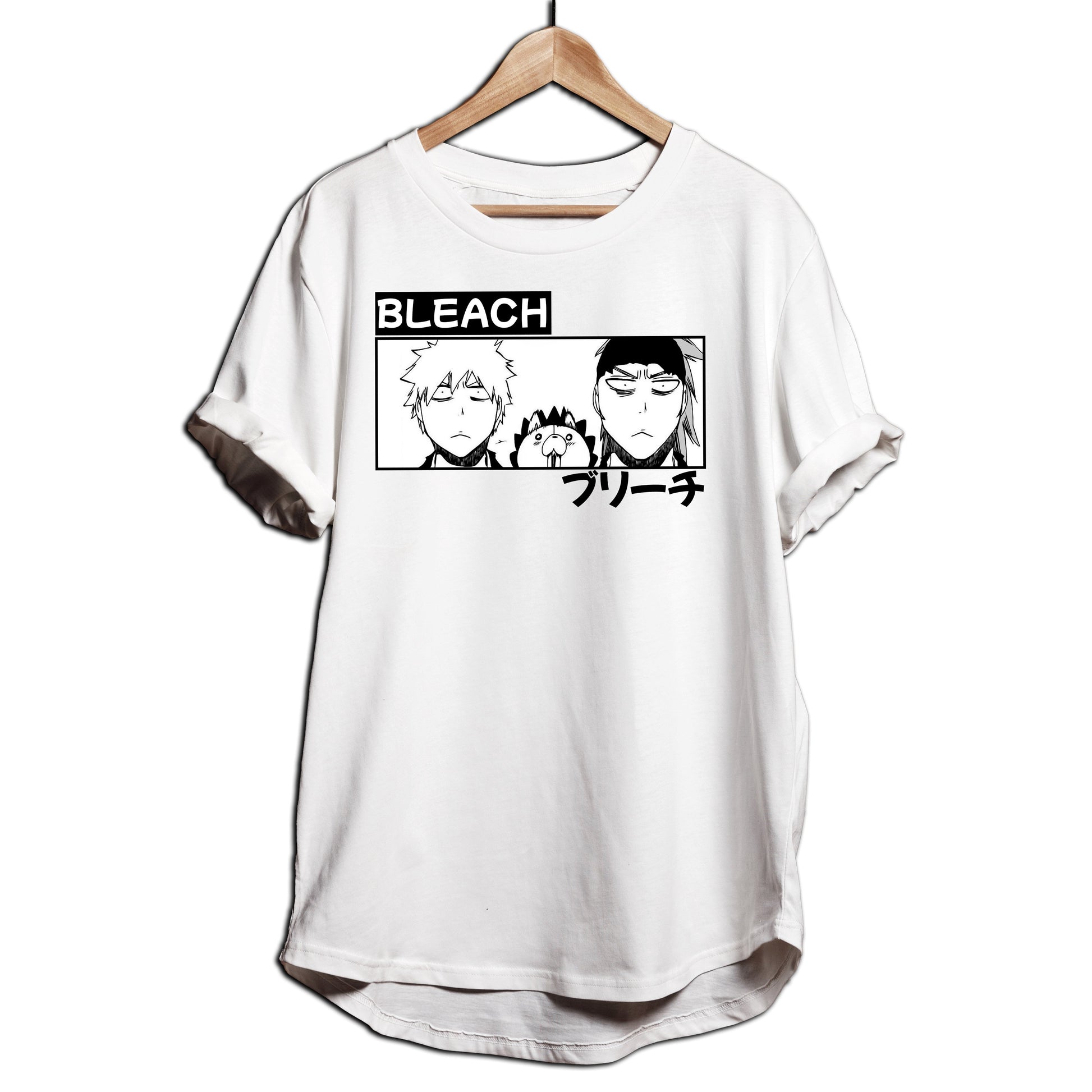 Bleach Manga Premium Unisex Crewneck T-shirt, Ichigo Kurosaki, Renji Abarai, Kon, Anime Shirt - Wolf & Bear