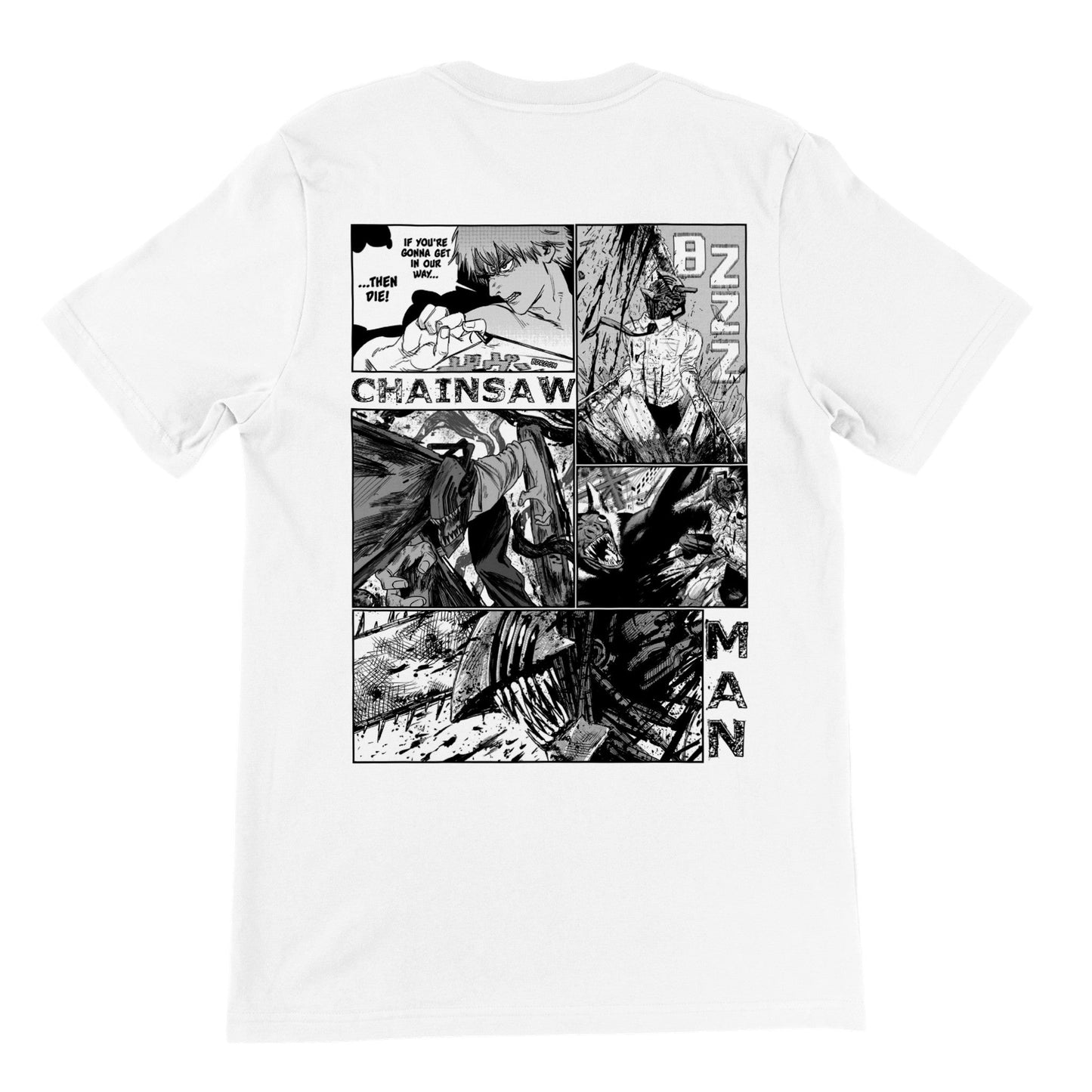 Denji Manga Panel Premium Unisex Crewneck Chainsaw Man T-shirt - Wolf & Bear