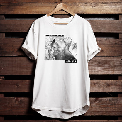 Eren vs Colossal Premium Unisex Crewneck Attack on Titan T-shirt - Wolf & Bear