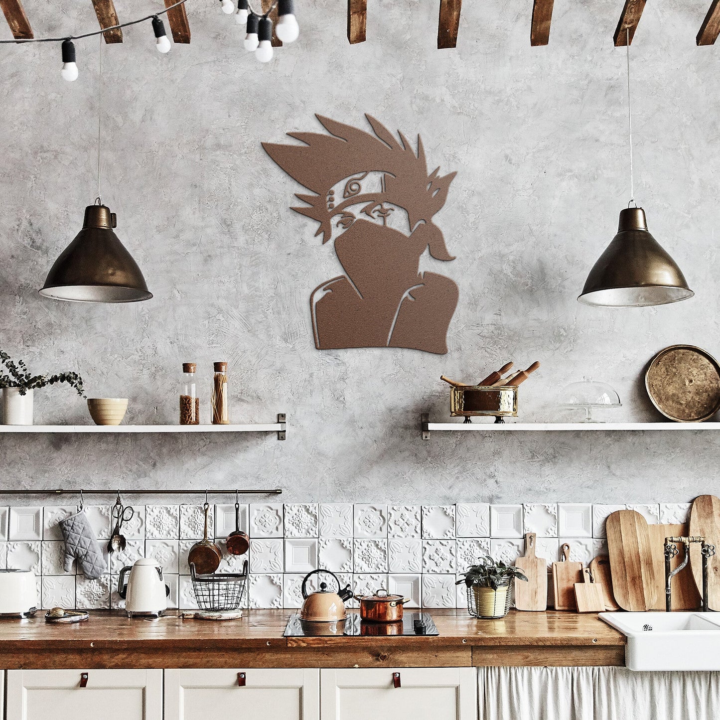 Kakashi Hatake Metal Naruto Wall Art - Wolf & Bear