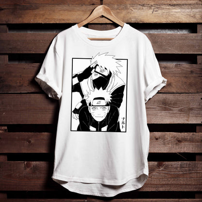 Kakashi & Naruto Premium Unisex Crewneck T-shirt, Naruto Shippuden Anime Shirt - Wolf & Bear