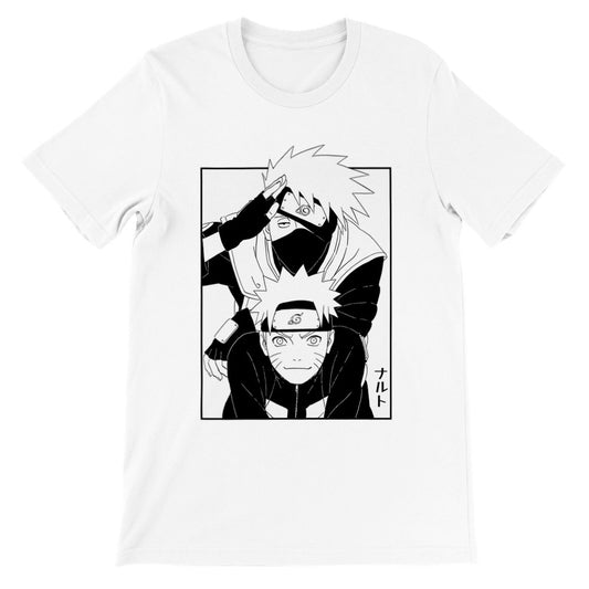 Kakashi & Naruto Premium Unisex Crewneck T-shirt, Naruto Shippuden Anime Shirt - Wolf & Bear