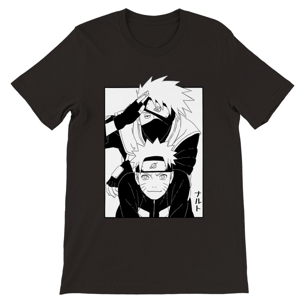 Kakashi & Naruto Premium Unisex Crewneck T-shirt, Naruto Shippuden Anime Shirt - Wolf & Bear