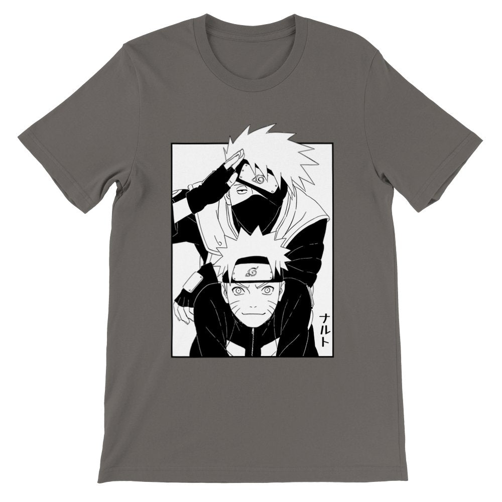 Kakashi & Naruto Premium Unisex Crewneck T-shirt, Naruto Shippuden Anime Shirt - Wolf & Bear