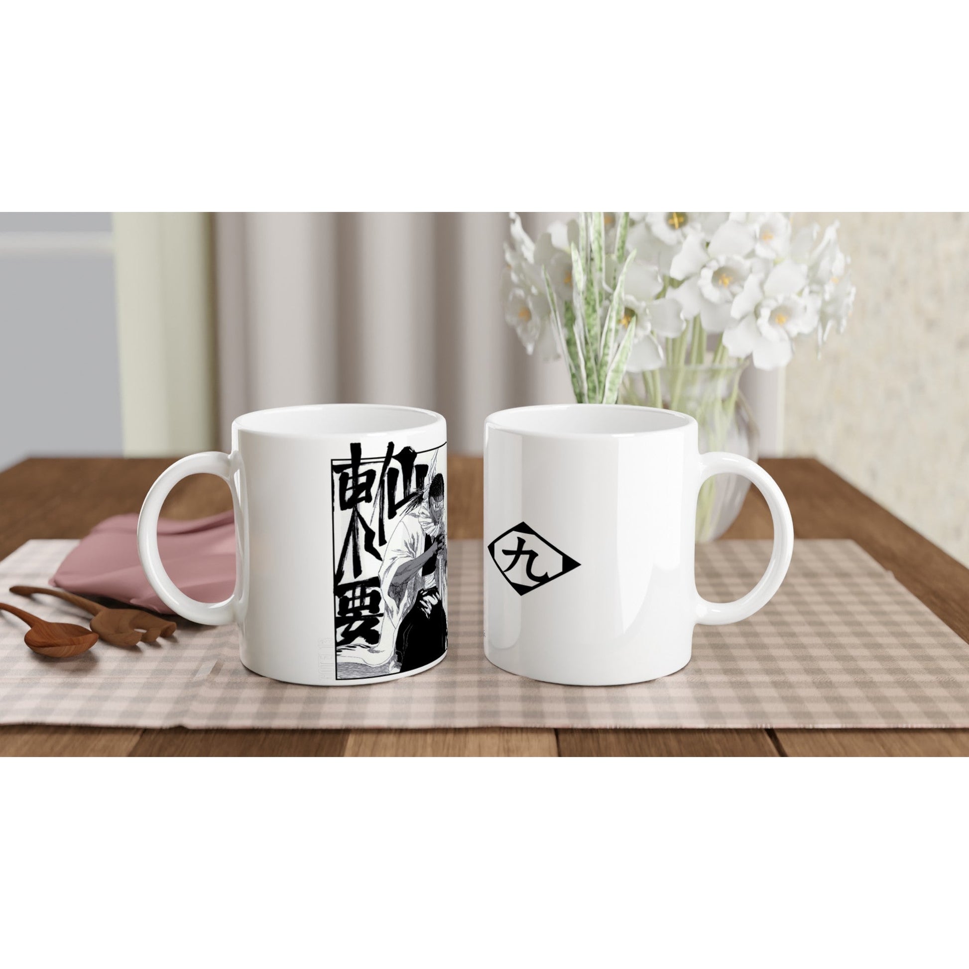 Kaname Tosen White 11oz Ceramic Bleach Mug - Wolf & Bear