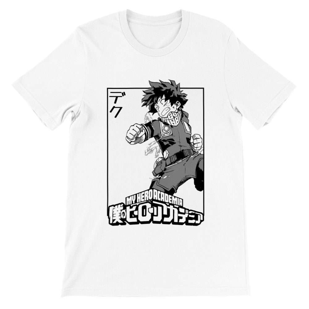 My Hero Academia Manga Premium Unisex Crewneck T-shirt, Izuku Midoriya, Deku Anime Shirt - Wolf & Bear