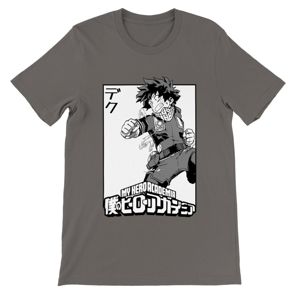 My Hero Academia Manga Premium Unisex Crewneck T-shirt, Izuku Midoriya, Deku Anime Shirt - Wolf & Bear