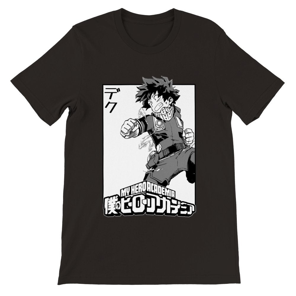 My Hero Academia Manga Premium Unisex Crewneck T-shirt, Izuku Midoriya, Deku Anime Shirt - Wolf & Bear