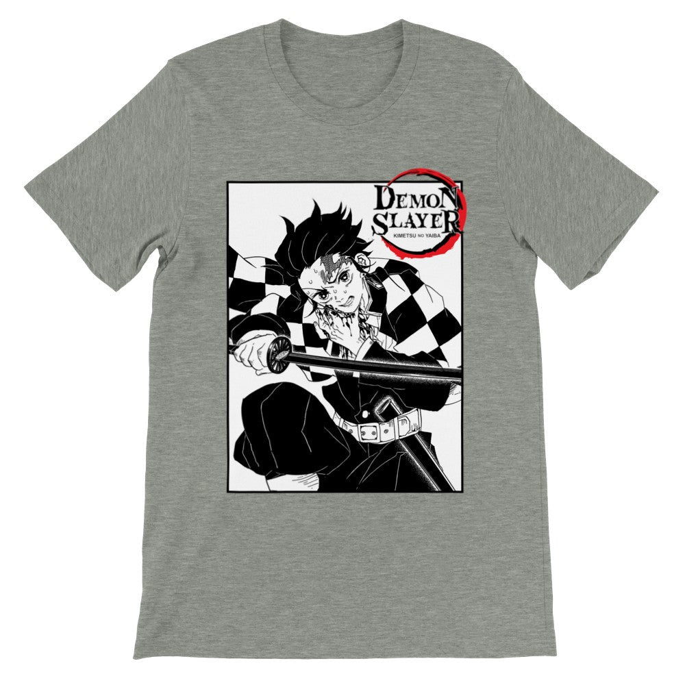 Tanjiro Kamado, Kimetsu no Yaiba Premium Unisex Crewneck Demon Slayer T-shirt - Wolf & Bear