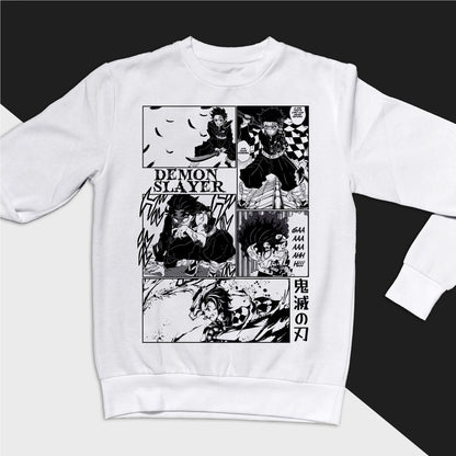 Tanjiro Kamado Manga Panel Crewneck Demon Slayer Sweatshirt - Wolf & Bear