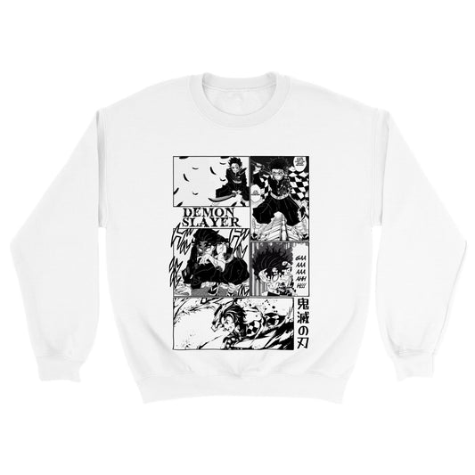 Tanjiro Kamado Manga Panel Crewneck Demon Slayer Sweatshirt - Wolf & Bear